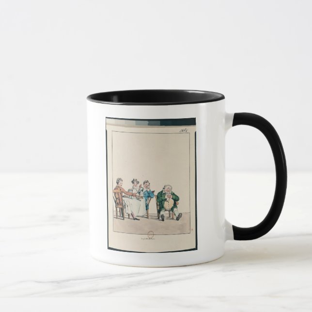 Caneca Caricatura do dort dine', de Qui de um sono do (Direita)