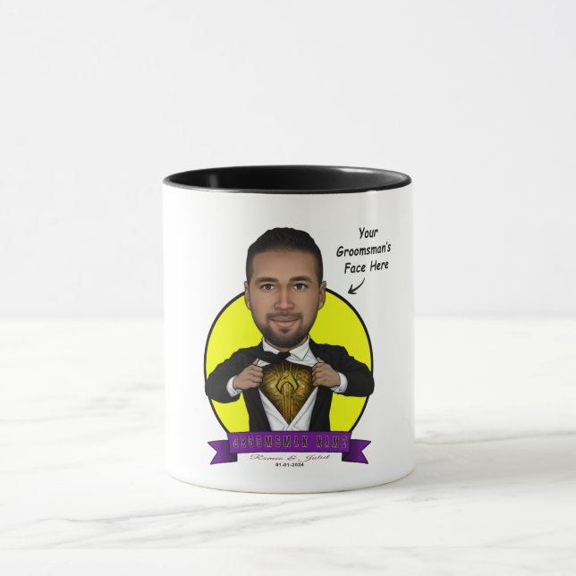 Caneca Caricatura padrinho de casamento/Aquaman (Centro)