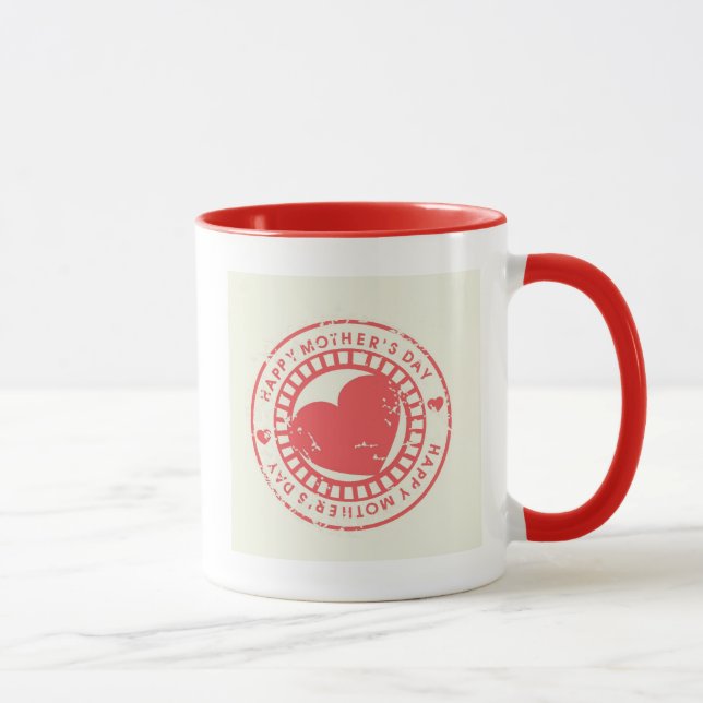 Caneca Carimbo de borracha sujo para o dia das mães feliz (Direita)