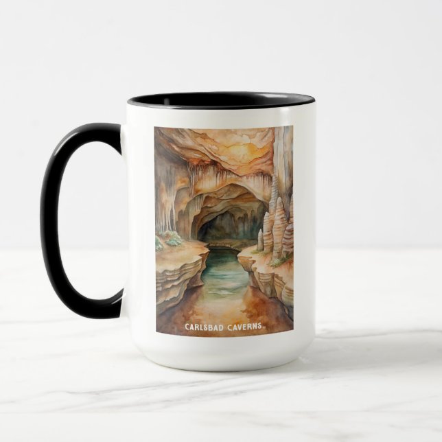 Caneca Carlsbad Caverns National Park Watercolor Painting (Esquerda)