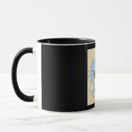 Caneca carmelita com fundo preto