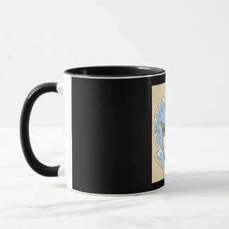 Caneca carmelita com fundo preto