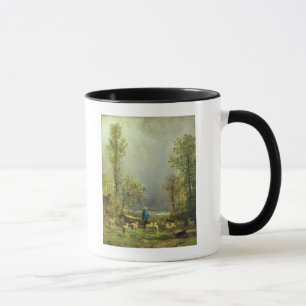 Caneca Carneiros que olham uma tempestade