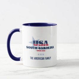 Caneca Carolina do Sul EUA 1788 Blue Star Personalised Mu
