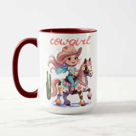 Caneca Carona com alegria - Garota-branca em seu cavalo p