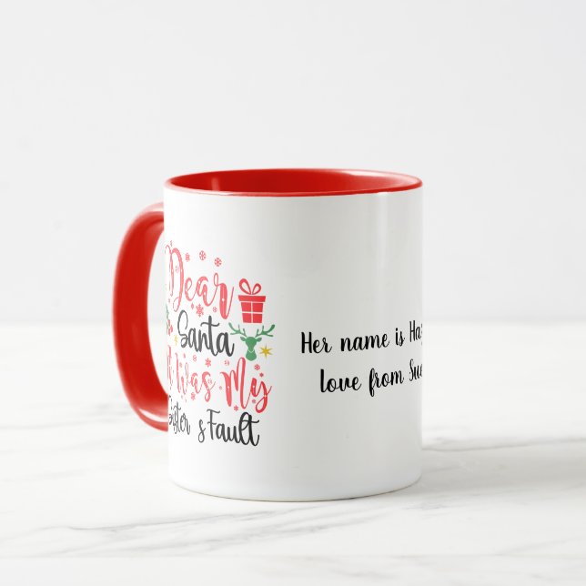 Caneca Caros Papais noeis, foi culpa da minha irmã editáv (Frente Esquerda)