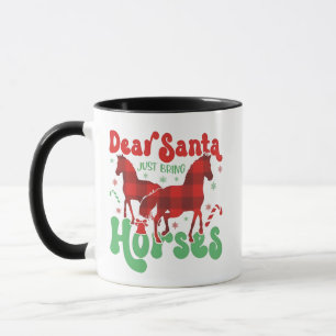 Caneca Caros Papais noeis Tragam os Cavalos Engraçados.