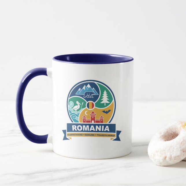 Caneca Cárpatos Romênia Danúbio Transilvânia (Com Donut)