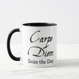 Caneca Carpe Diem Dark Academic Black and White Vintage