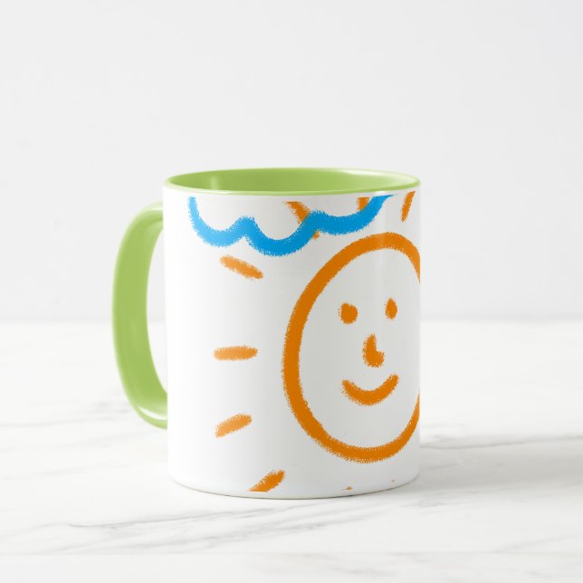Caneca Carregar Crianças de Desenho Transformando as Cria (Frente Esquerda)