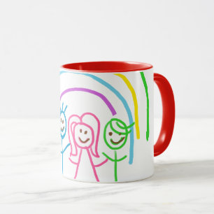 Caneca Carregar Crianças de Desenho Transformando Trabalh