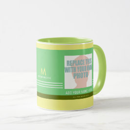 Caneca carregue sua própria foto, crie um legal verde