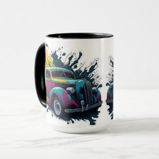 Caneca Carro com Mancha de Tinta Vintage