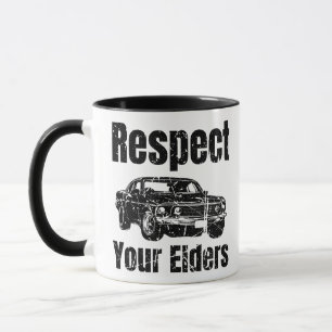 Caneca Carro Engraçado - Vintage Respeite Seus Mais Velho