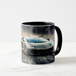 Caneca Carro Esportivo de Derrapagem Preto Esbelto Automó