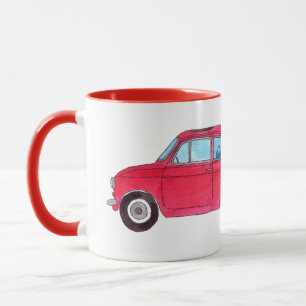 Caneca Carro Vermelho com árvore de Natal Coffee Mug