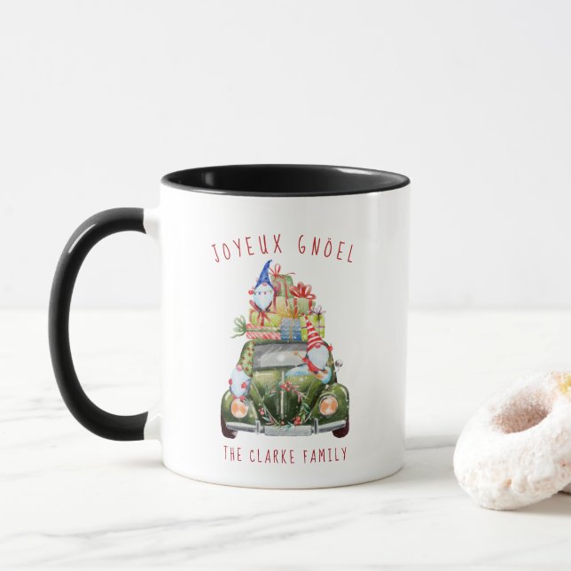 Caneca Carro vintage dos Gnomos Cachorros (Com Donut)