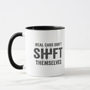 Caneca Carros de verdade não se mudam para um manual engr