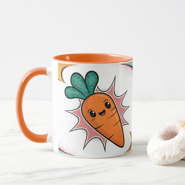 Caneca Carrot Quic Style Laranja White Combo Mug (Com Donut)