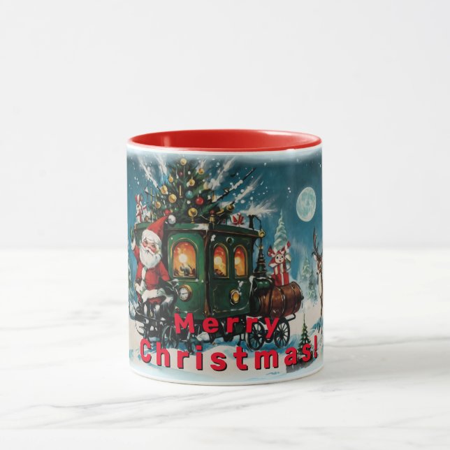 Caneca Carruagem de Natal - Vagão de entrega dos Papais n (Centro)
