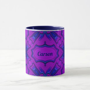 Caneca ~ CARSON ~ Roxo e Azul Fractal ~