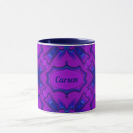 Caneca ~ CARSON ~ Roxo e Azul Fractal ~