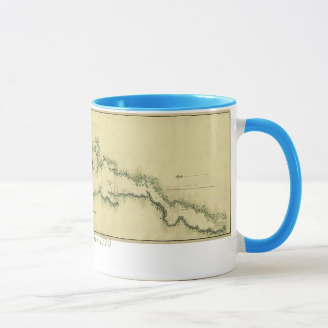 Caneca Carta 1779 do lago Champlain (Direita)