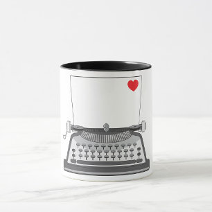 Caneca Carta de Amor de Máquina de Escrever Vintage