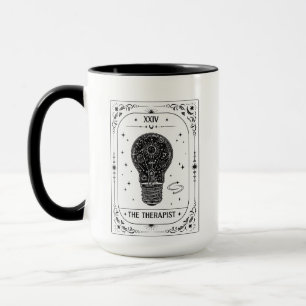 Caneca Carta de Tarot do Terapeuta Preto Presente 