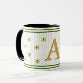 Caneca Carta Inicial Personalizada | Chic Dourada Daisy H