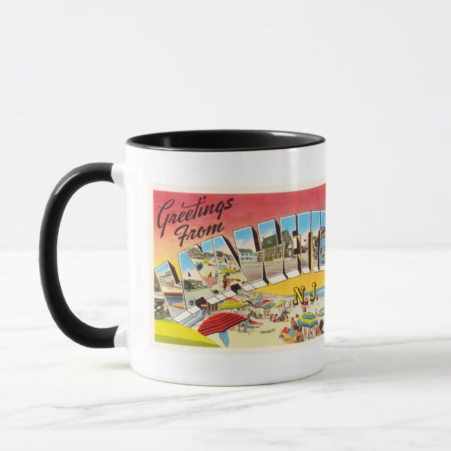 Caneca Cartão das viagens vintage de Lavallette (Esquerda)