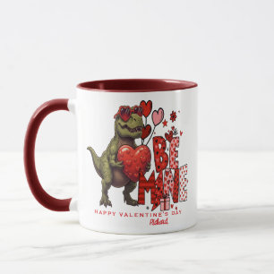 Caneca Cartão de São Valentim de Dinossauro Personalizado