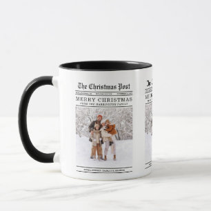 Caneca Cartão de Saudação de Natal ao Estilo de Jornal An
