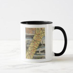 Caneca Cartão detalhado da rota 15