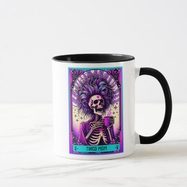Caneca Cartão/Dia de as mães Engraçado/Mãe Cansada (Direita)
