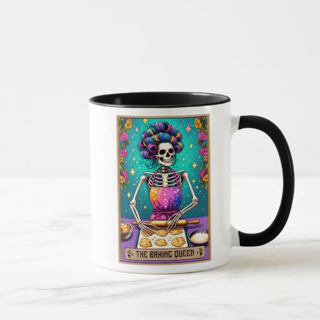 Caneca Cartão/Dia de as mães Engraçado/Rainha Baking (Direita)