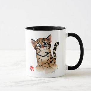 Caneca Cartão Engraçado do Gato Do Mato de Desenho Animad