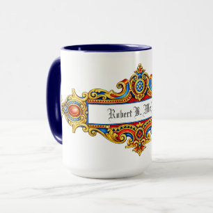 Caneca Cartão Pessoal Personalizado Era Vitoriana Retro 1