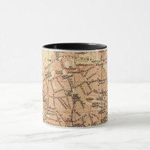 Cartão postal do mapa antigo de Aix França