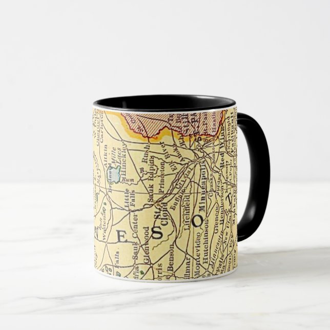 Caneca Cartão postal do mapa antigo de Minnesota (Frente Esquerda)