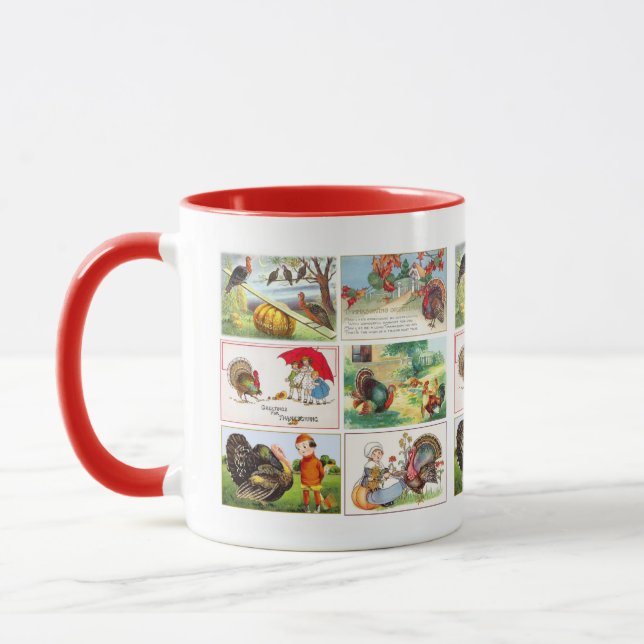 Caneca Cartão-postal Medley Medley de Ação de Graças Feli (Esquerda)