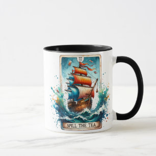 Caneca Cartão Tarot Engraçado/Derramar O Chá