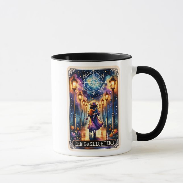 Caneca Cartão Tarot Engraçado/Gaslight (Direita)