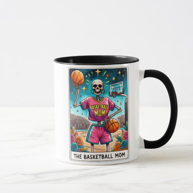 Caneca Cartão Tarot Engraçado/Mãe de Basquete (Direita)