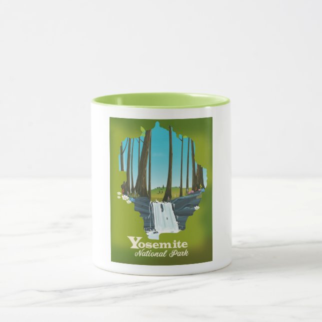 Caneca Cartaz de férias do Parque Nacional de Yosemite. (Centro)