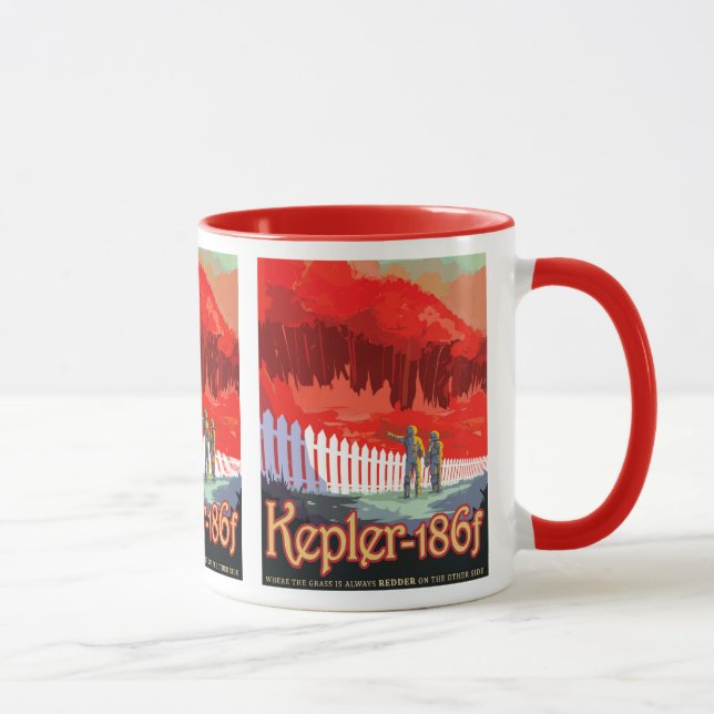 Caneca Cartaz de Ficção Científica de Viagens Futuras da  (Direita)