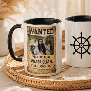 Caneca Cartaz de Procura de Recompensa Pirata – Foto Pers