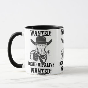 Caneca Cartaz de Procurado de Cowboy Fora da Lei Vintage