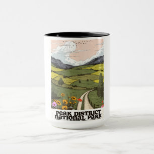 Caneca Cartaz de Viagem Antigo do Parque Nacional Peak Di