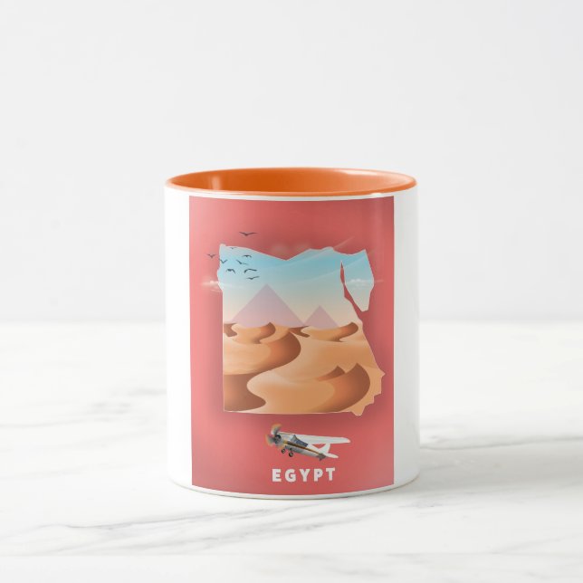 Caneca cartaz de viagem do Egito (Centro)